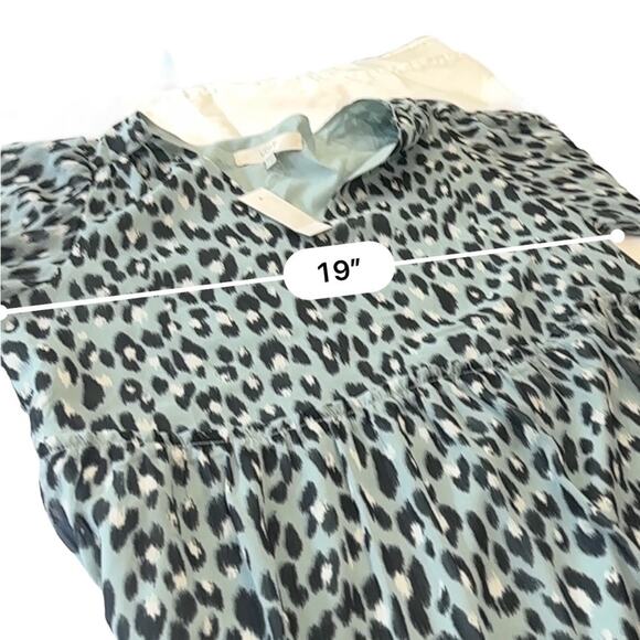 LOFT Blue Leopard Dress with Long sleeves NEW Size Small - Picture 8 of 11